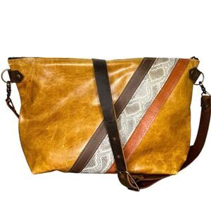 Della Striped Slither Bowler Bag in Vintage Tobacco Limited Run